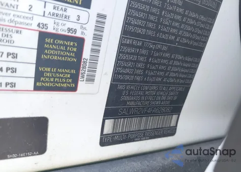 2015 Land Rover Range Rover Sport 3.0L V6 Supercharged Hse from USA, damaged, VIN SALWR2VF4FA628082